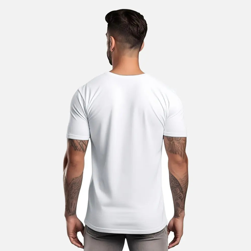 Mens Premium Quality Best Slim Fitted Crewneck T-Shirt White - Crimson Classics - 3