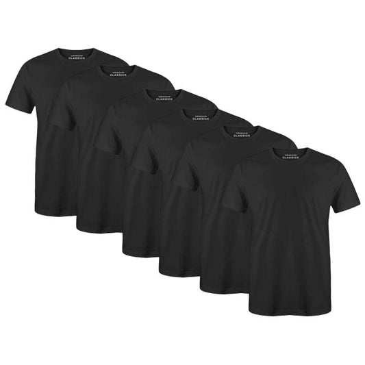 Mens Premium Quality Best Slim Fitted Crewneck All Black 6 Pack of Tees - Crimson Classics